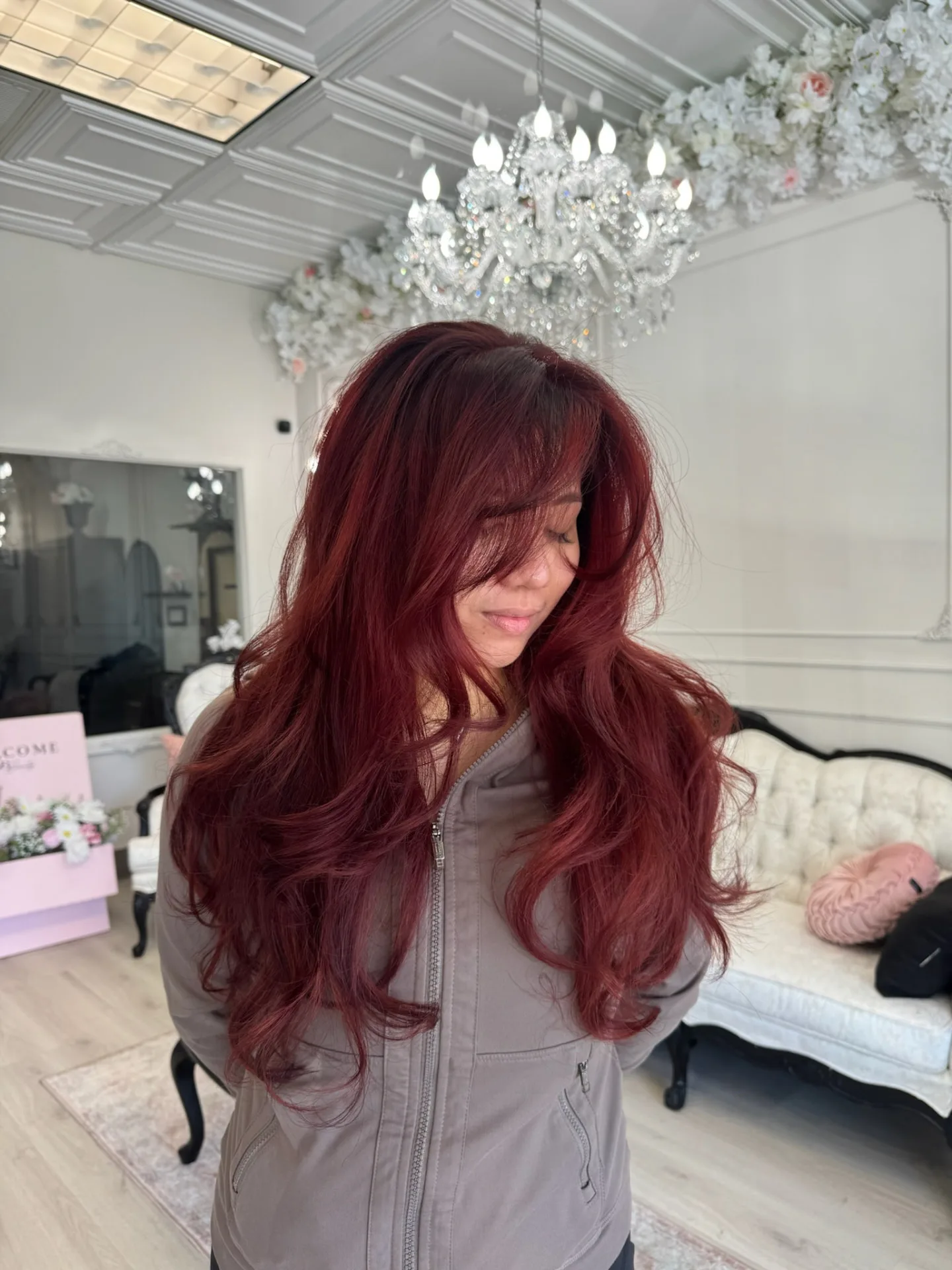 Vibrant red hair transformation