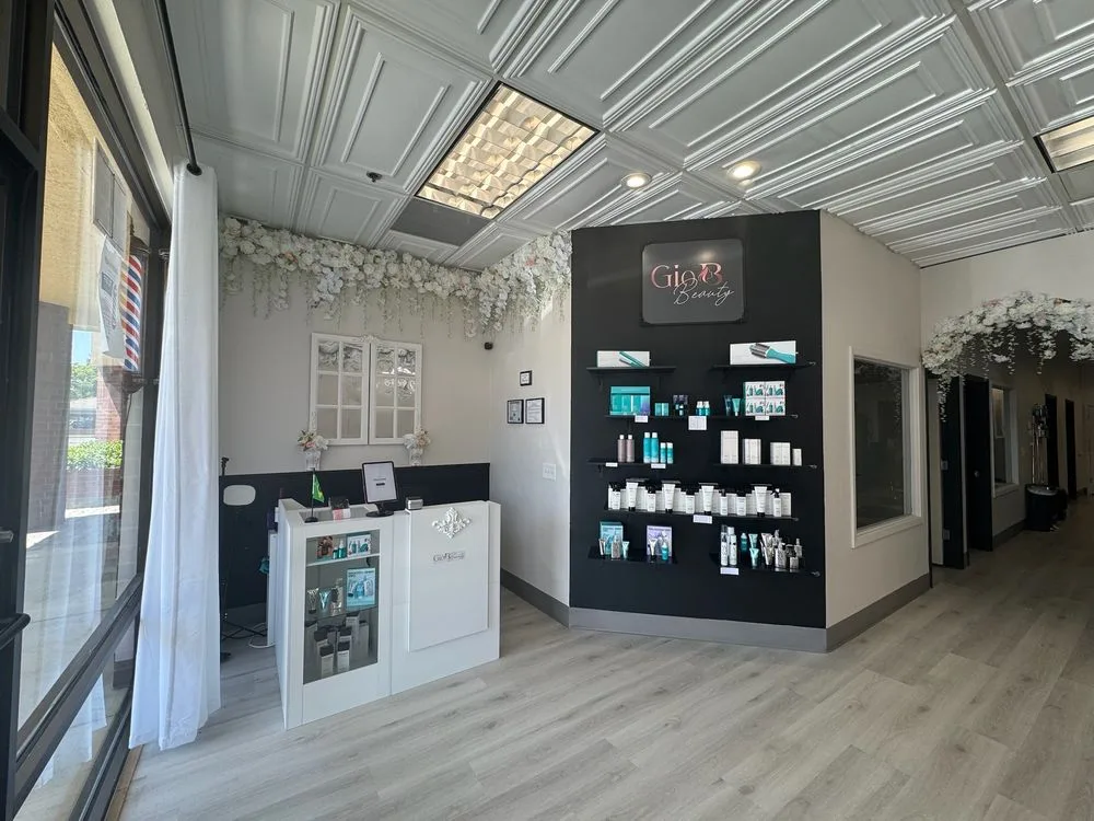 GioBBeauty reception and retail shelves